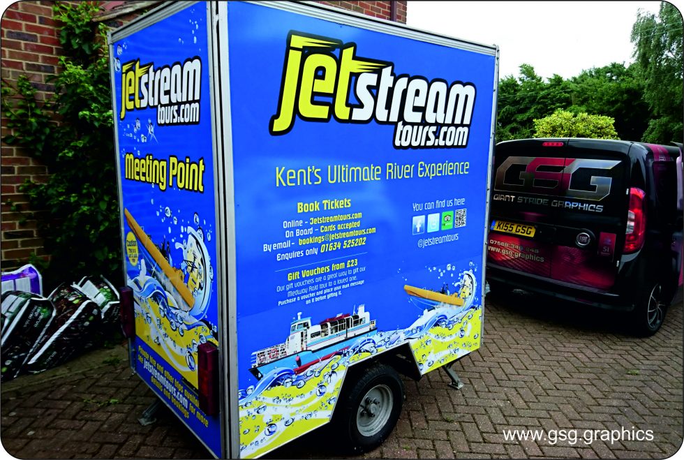 Van Graphic - Jet Stream trailer printed with panels of ACM